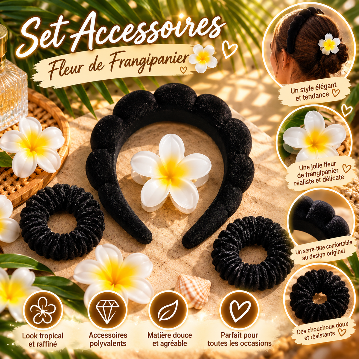Kit d'Accessoires Cheveux 4 Pièces