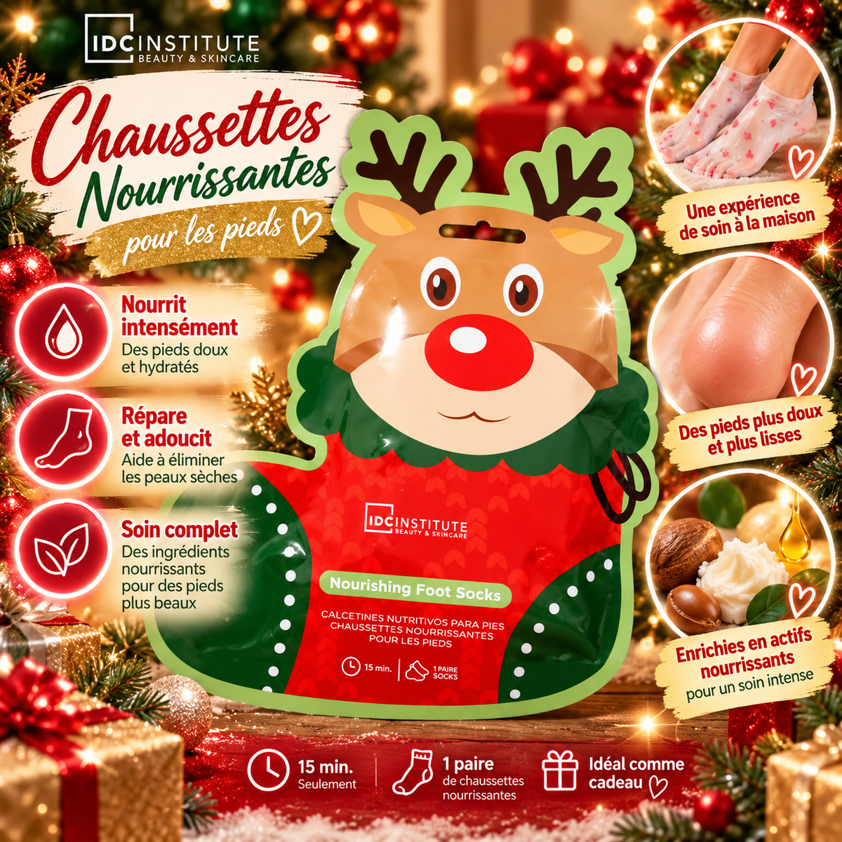 Masque Chaussettes Pieds Nourrissant Christmas Edition – IDC Institute