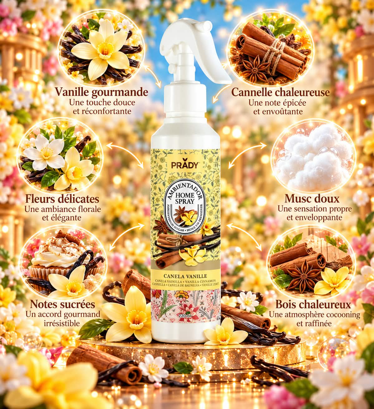 Spray d'ambiance " Vanille Canelle"